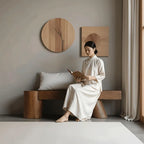 Wabi-Sabi Solid Wood Entryway Bench with Rounded Legs and Tapered Support