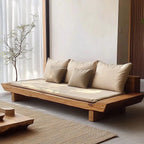 Wabi-Sabi Teak Outdoor Sofa with Low Lounge Profile and Deep Cushions