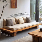 Wabi-Sabi Teak Outdoor Sofa with Low Lounge Profile and Deep Cushions Dimensions