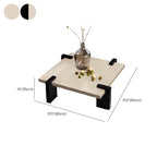 Wabi-Sabi Travertine Coffee Table with Geometric Black Legs Dimensions