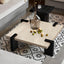 Wabi-Sabi Travertine Coffee Table with Geometric Black Legs Main Product Image