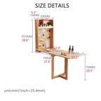 Wall Mounted Folding Desk With Oak Legs
