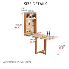 Wall Mounted Folding Desk With Oak Legs