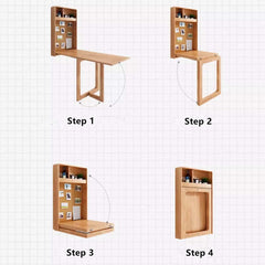 Wall Mounted Folding Desk With Oak Legs