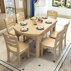 Walnut 7-Piece Dining Set With Convertible Table
