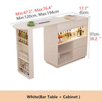 Walnut Bar Table + Cabinet With 360-Degree Rotation