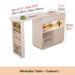 Walnut Bar Table + Cabinet With 360-Degree Rotation