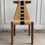 Walnut Contrast Rope Dining Chair with Woven Back and Ergonomic Angle