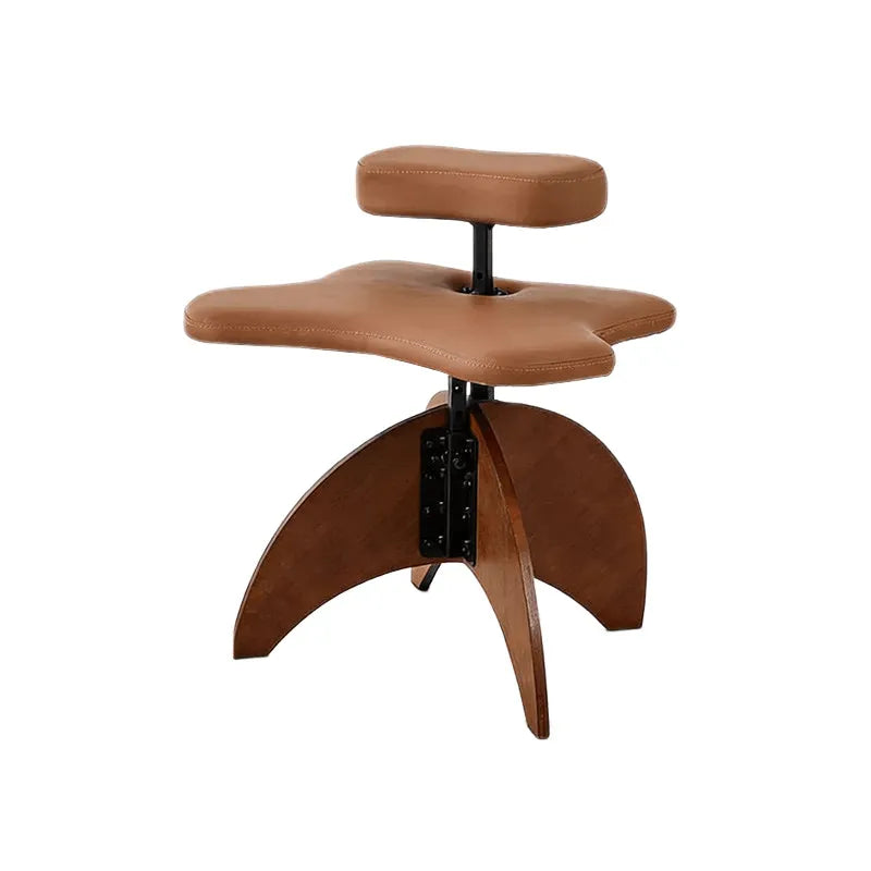 Walnut Cross Legged Meditation Office Chair With Waterproof Upholstery