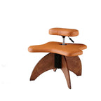 Walnut Cross Legged Meditation Office Chair With Waterproof Upholstery