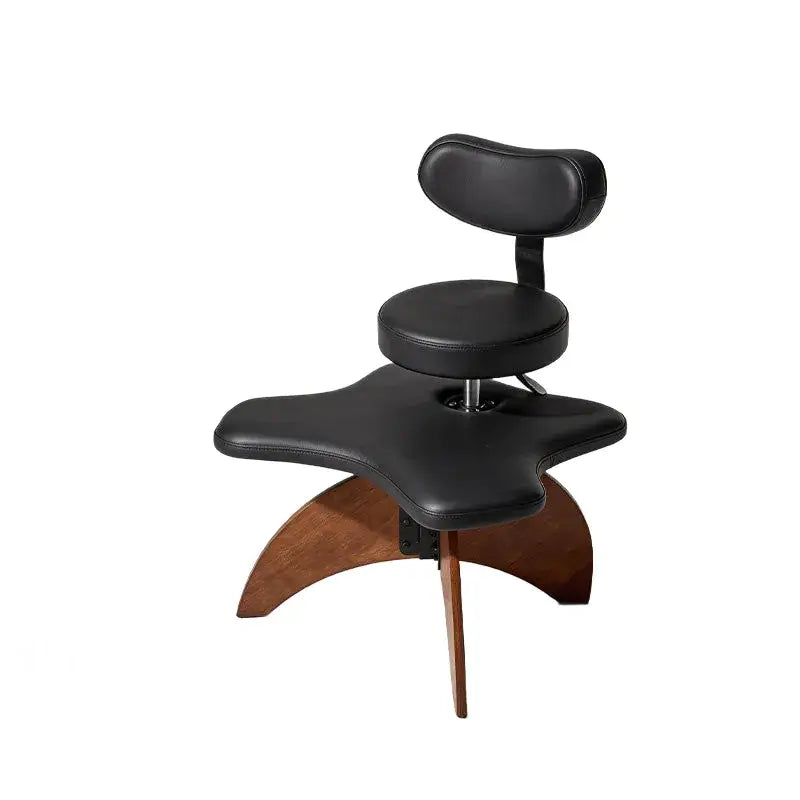 Walnut Cross Legged Meditation Office Chair With Waterproof Upholstery
