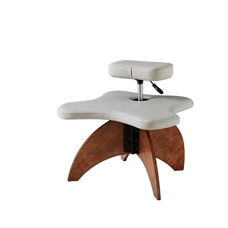 Walnut Cross Legged Meditation Office Chair With Waterproof Upholstery