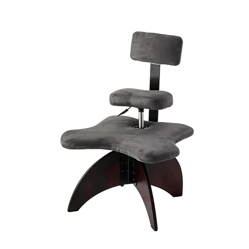Walnut Cross Legged Meditation Office Chair With Waterproof Upholstery