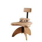 Walnut Cross Legged Meditation Office Chair With Waterproof Upholstery