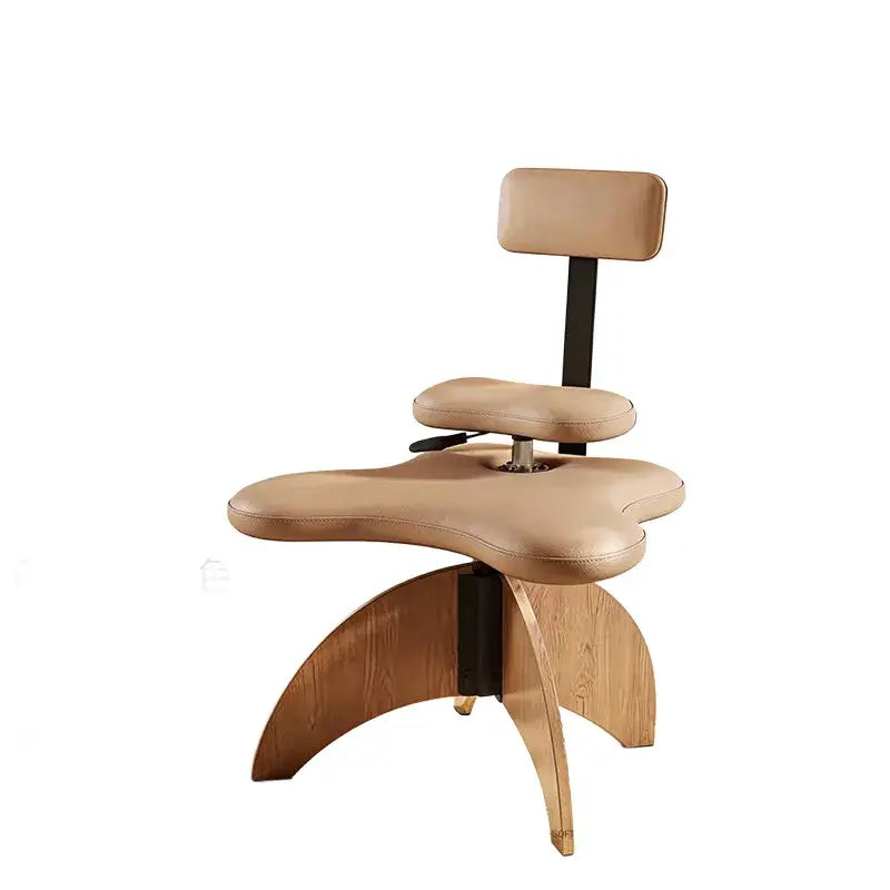 Walnut Cross Legged Meditation Office Chair With Waterproof Upholstery
