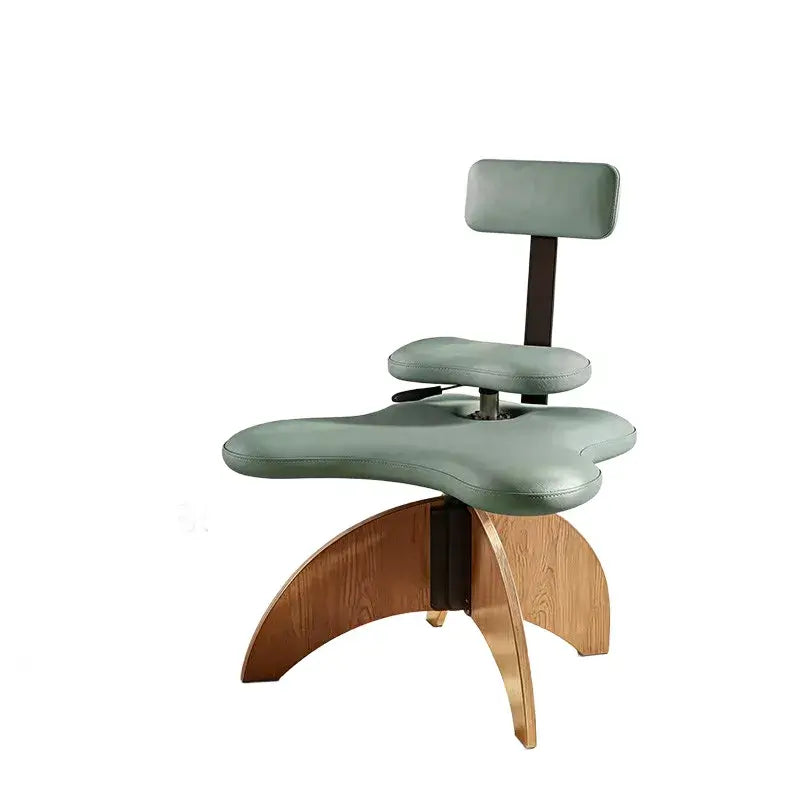 Walnut Cross Legged Meditation Office Chair With Waterproof Upholstery