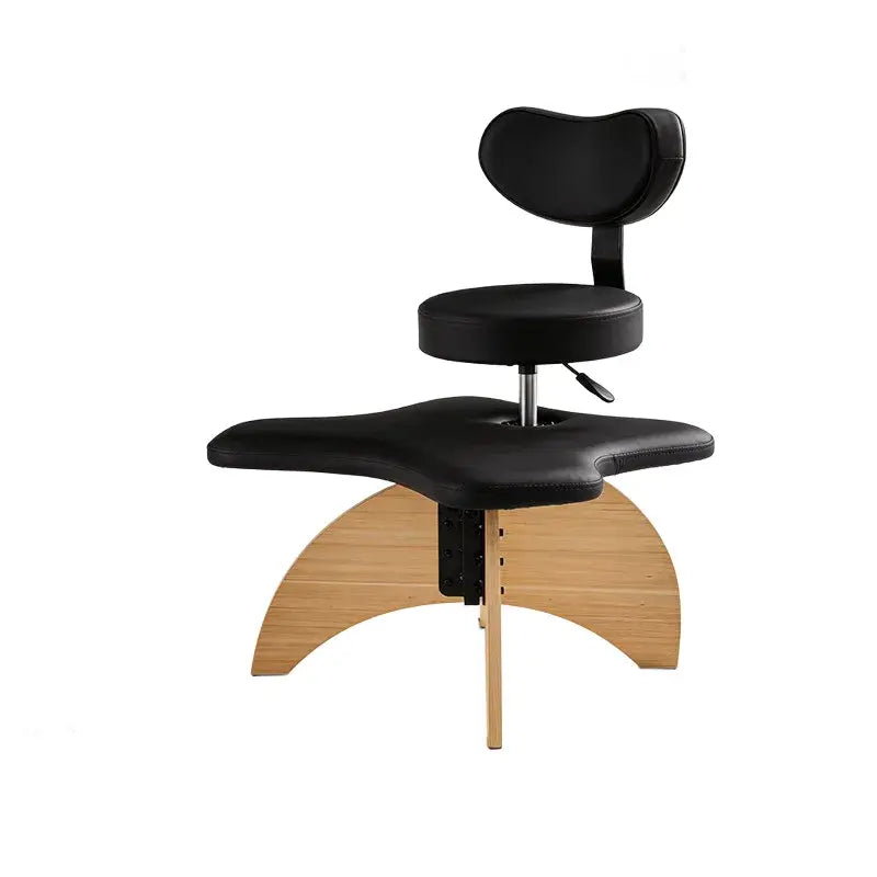 Walnut Cross Legged Meditation Office Chair With Waterproof Upholstery