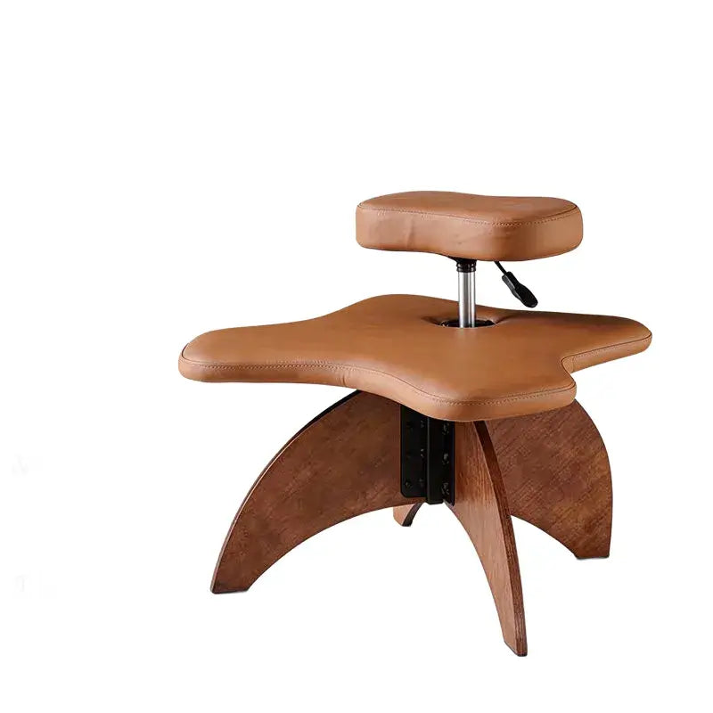 Walnut Cross Legged Meditation Office Chair With Waterproof Upholstery