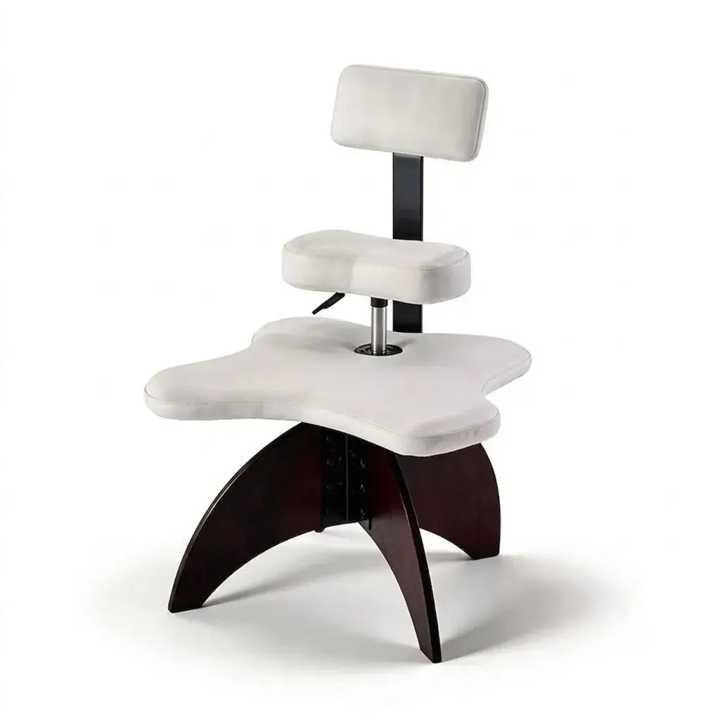 Walnut Cross Legged Meditation Office Chair With Waterproof Upholstery