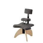 Walnut Cross Legged Meditation Office Chair With Waterproof Upholstery
