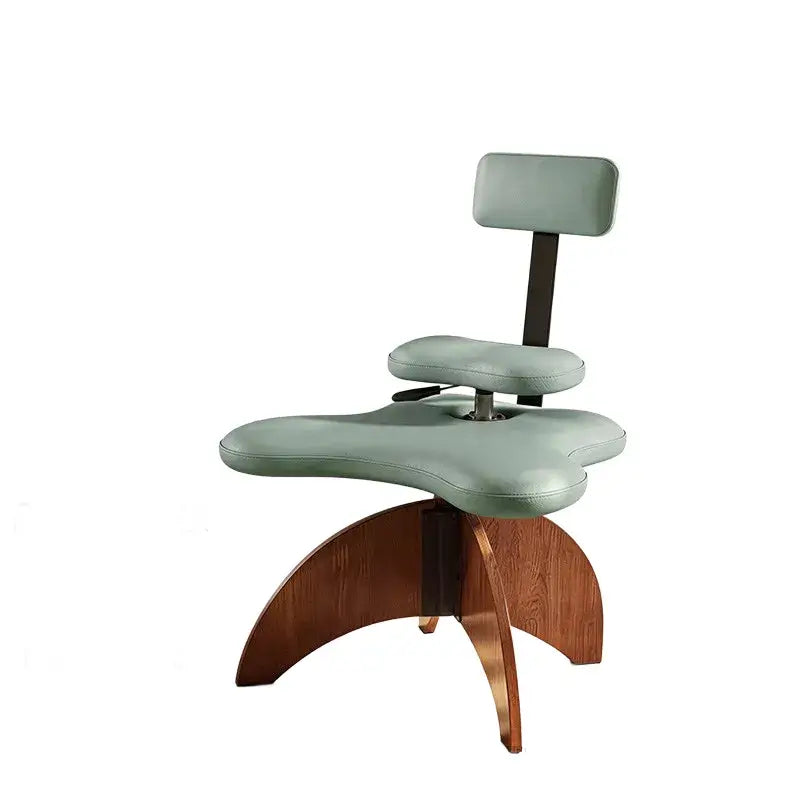 Walnut Cross Legged Meditation Office Chair With Waterproof Upholstery