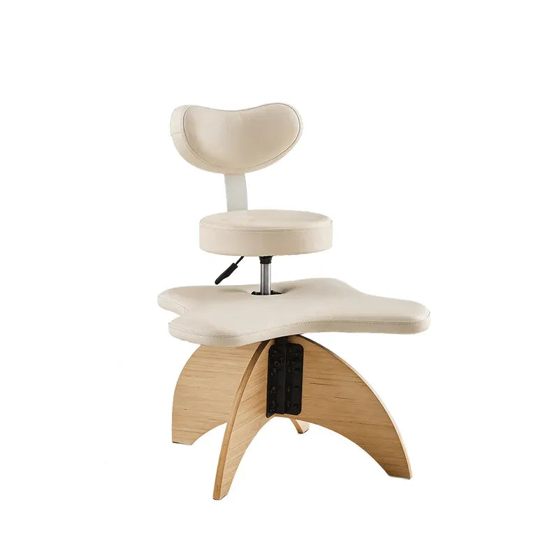 Walnut Cross Legged Meditation Office Chair With Waterproof Upholstery