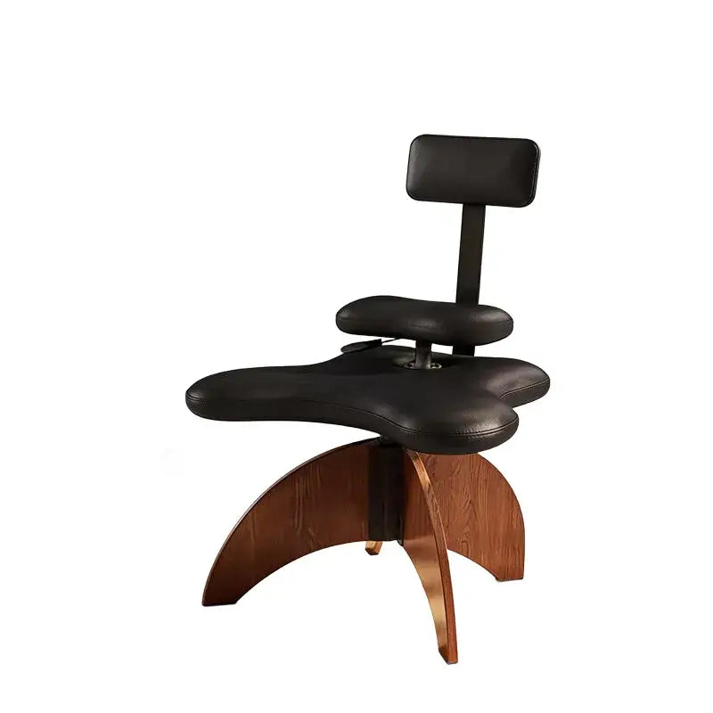 Walnut Cross Legged Meditation Office Chair With Waterproof Upholstery