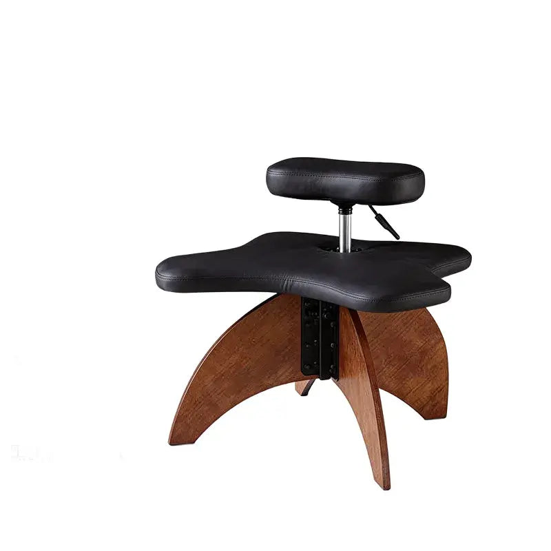Walnut Cross Legged Meditation Office Chair With Waterproof Upholstery