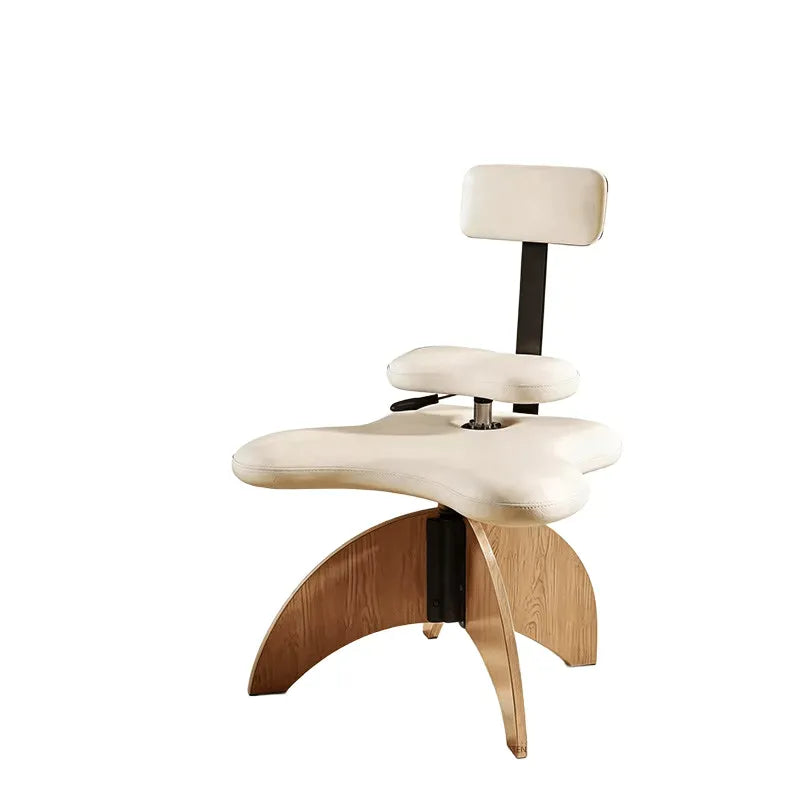 Walnut Cross Legged Meditation Office Chair With Waterproof Upholstery
