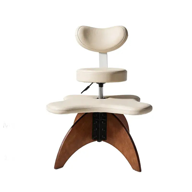Walnut Cross Legged Meditation Office Chair With Waterproof Upholstery