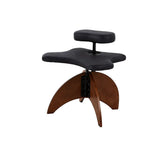 Walnut Cross Legged Meditation Office Chair With Waterproof Upholstery