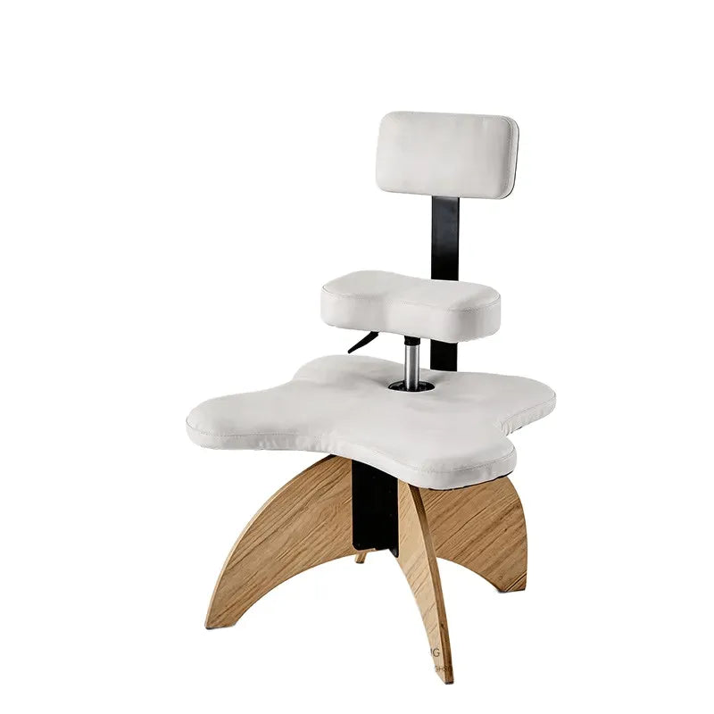 Walnut Cross Legged Meditation Office Chair With Waterproof Upholstery