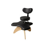 Walnut Cross Legged Meditation Office Chair With Waterproof Upholstery