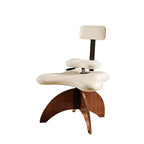 Walnut Cross Legged Meditation Office Chair With Waterproof Upholstery