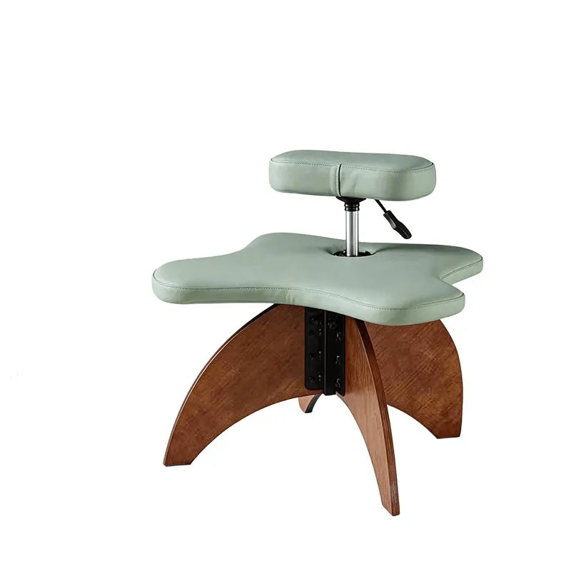 Walnut Cross Legged Meditation Office Chair With Waterproof Upholstery