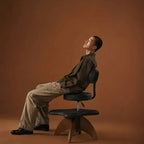Walnut Cross Legged Meditation Office Chair With Waterproof Upholstery Main Product Image