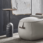 Walnut Ekero Side Table With Marble Base