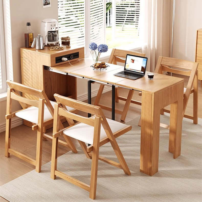 Walnut Extendable Console Table - Space Saving Design Main image