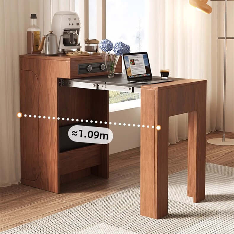 Walnut Extendable Console Table - Space Saving Design