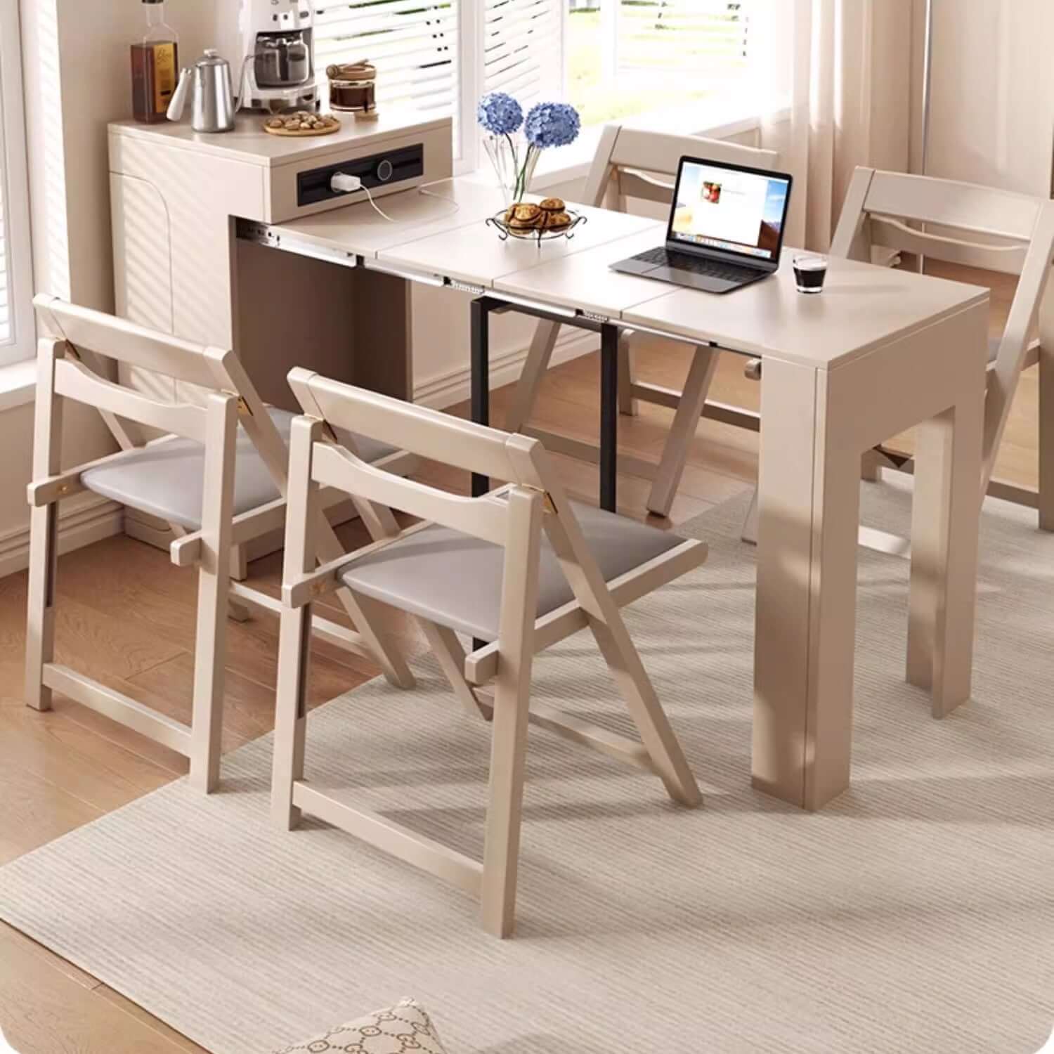 Walnut Extendable Console Table - Space Saving Design