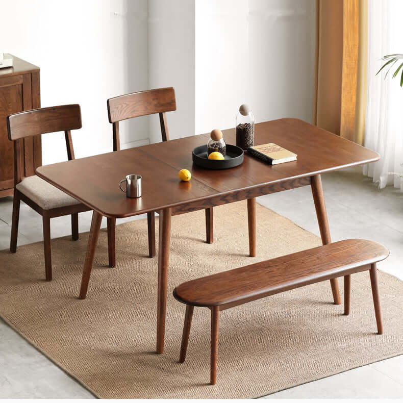 Walnut Extendable Dining Table, Solid Wood, Size A