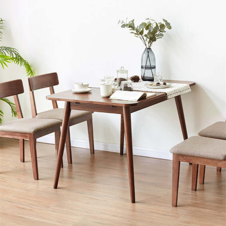 Walnut Extendable Dining Table, Solid Wood, Size A