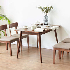 Walnut Extendable Dining Table, Solid Wood, Size A