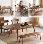 Walnut Extendable Dining Table, Solid Wood, Size A Main Product Image