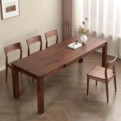 Walnut Extendable Dining Table With Hidden Leaf, 63"-87"