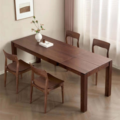 Walnut Extendable Dining Table With Hidden Leaf, 63"-87"