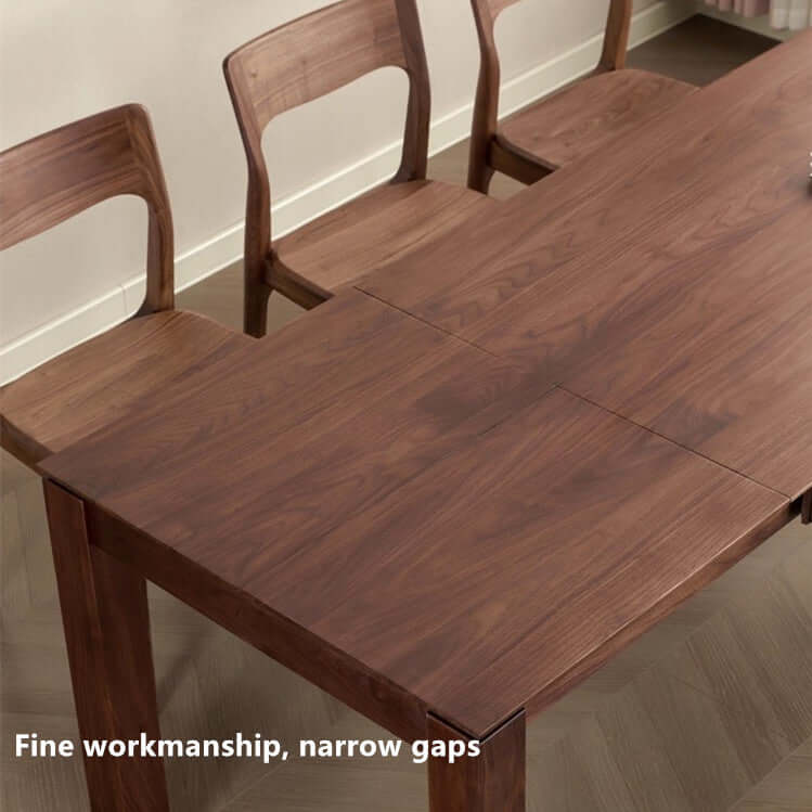 Walnut Extendable Dining Table With Hidden Leaf, 63"-87"
