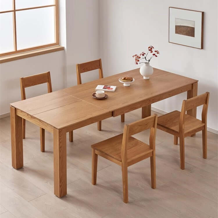 Walnut Extendable Dining Table With Hidden Leaf, 63"-87"