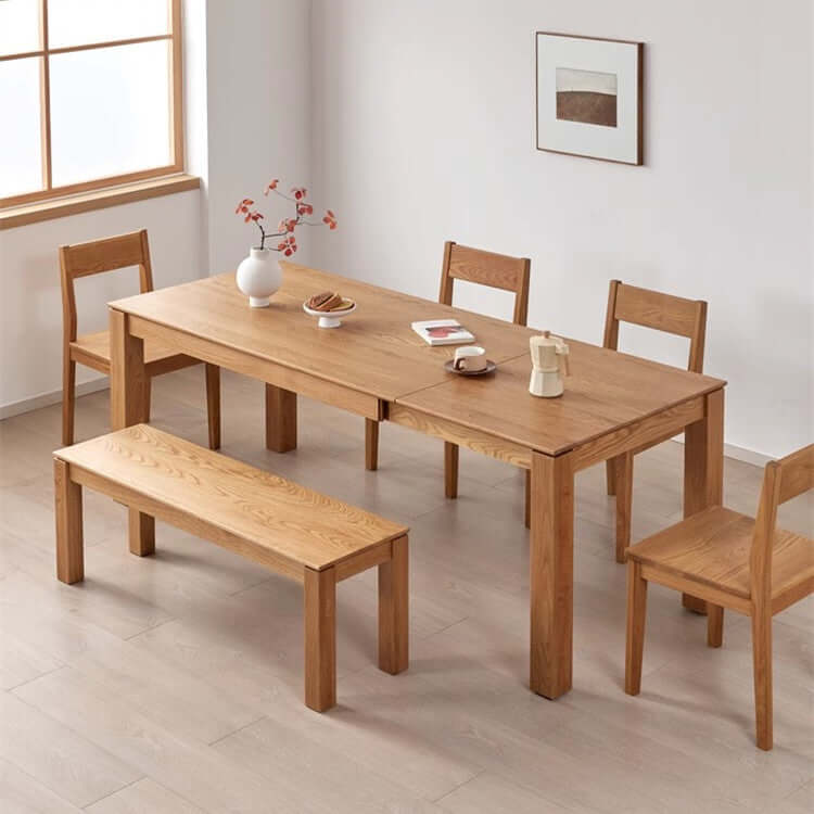 Walnut Extendable Dining Table With Hidden Leaf, 63"-87"