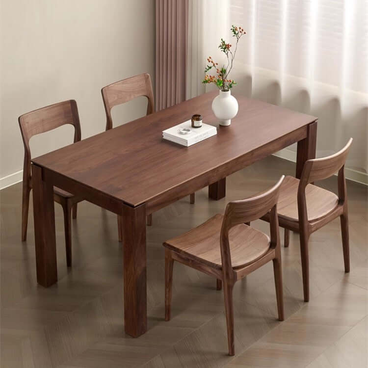 Walnut Extendable Dining Table With Hidden Leaf, 63"-87"